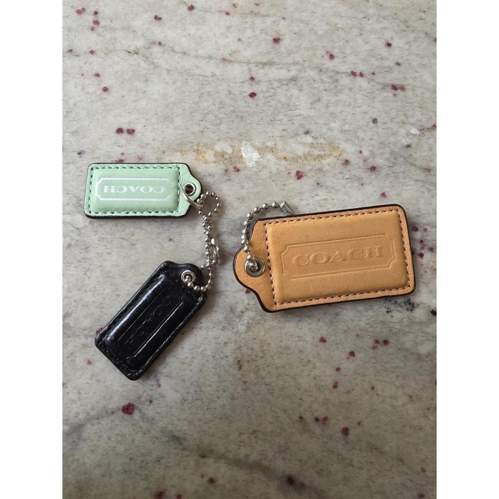 Vintage Coach bag charms (3) black, mint, ‎ and tan